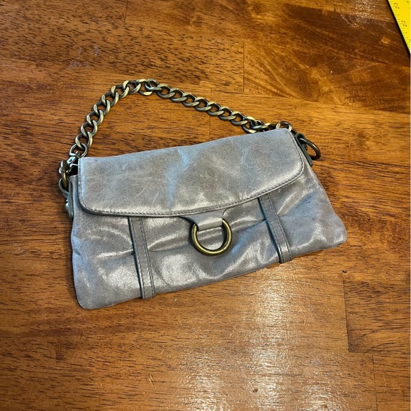 Hobo International gray Silver Chain Clutch Bag envelope - Picture 1 of 8